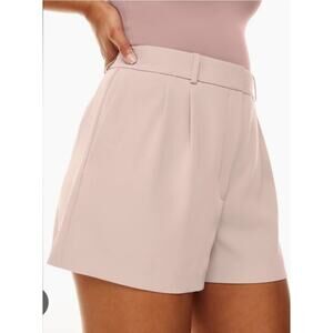 Babaton Aritzia Womens Poetic Pink Pleated 3" Shorts US 6 New W/Tags